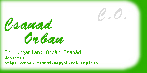 csanad orban business card